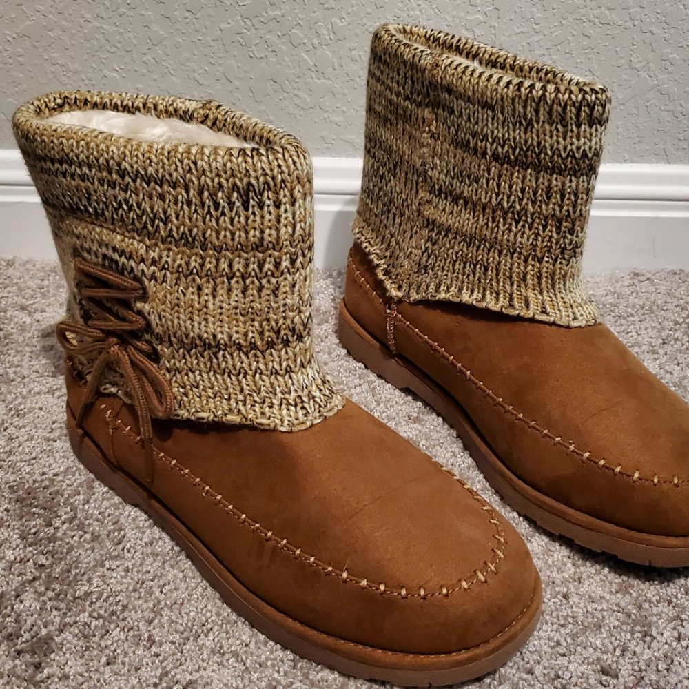 Calistoga Vegan Suede Faux Fur Sweater Ankle Bootie (Women's)